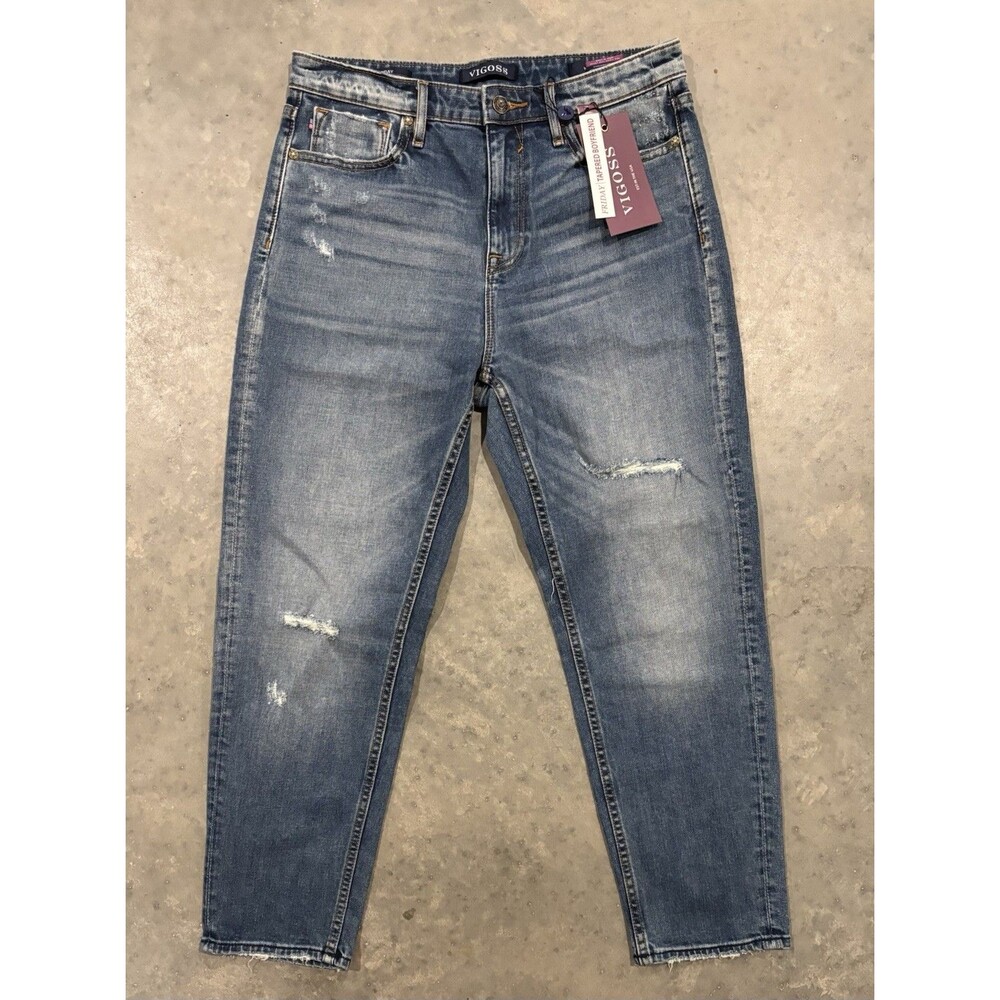NWT Vigoss Friday Tapered Boyfriend Jeans Women's High Rise Denim 28x25